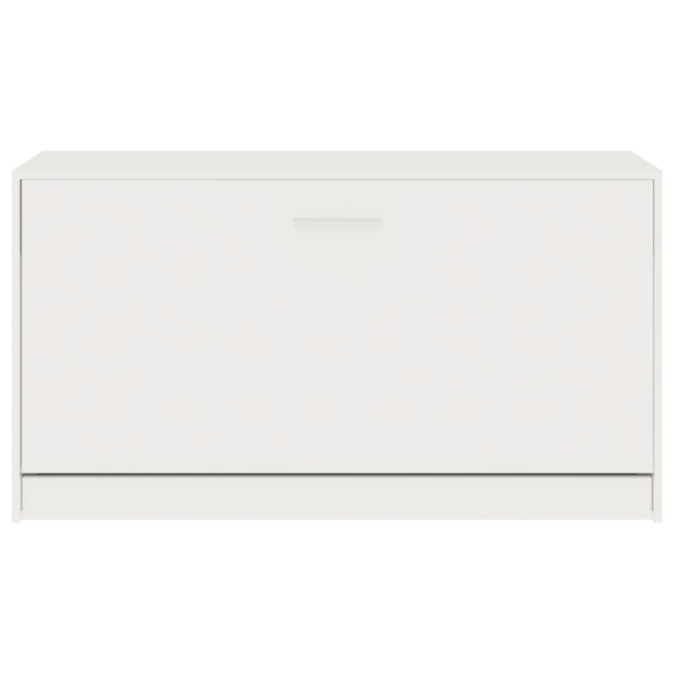 Banco zapatero madera contrachapada blanco brillo 80x24x45