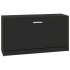Banco zapatero de madera contrachapada negro 80x24x45
