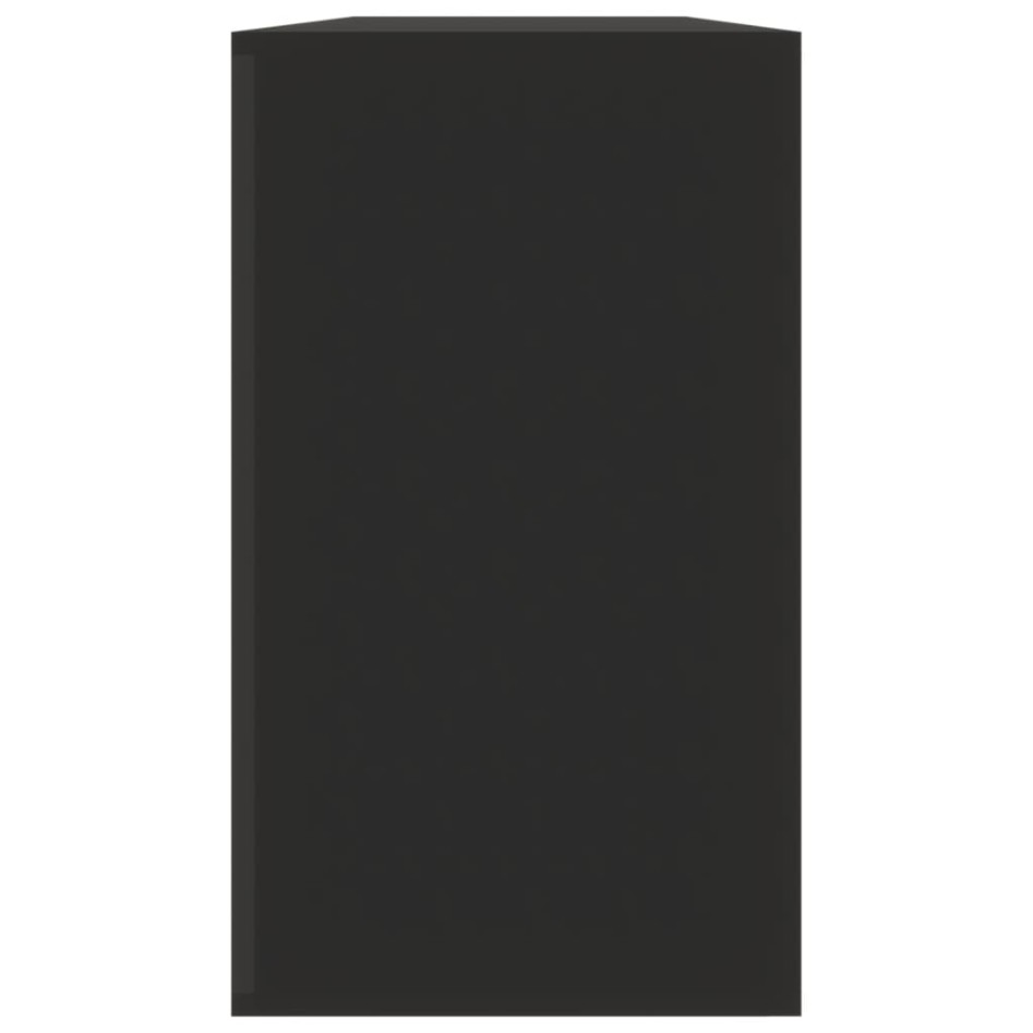 Banco zapatero de madera contrachapada negro 80x24x45