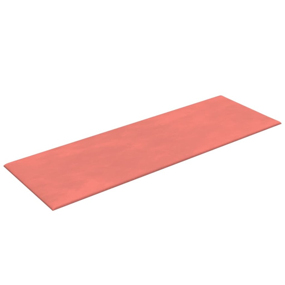 Paneles de pared 12 uds terciopelo rosa 90x30 cm 3,24