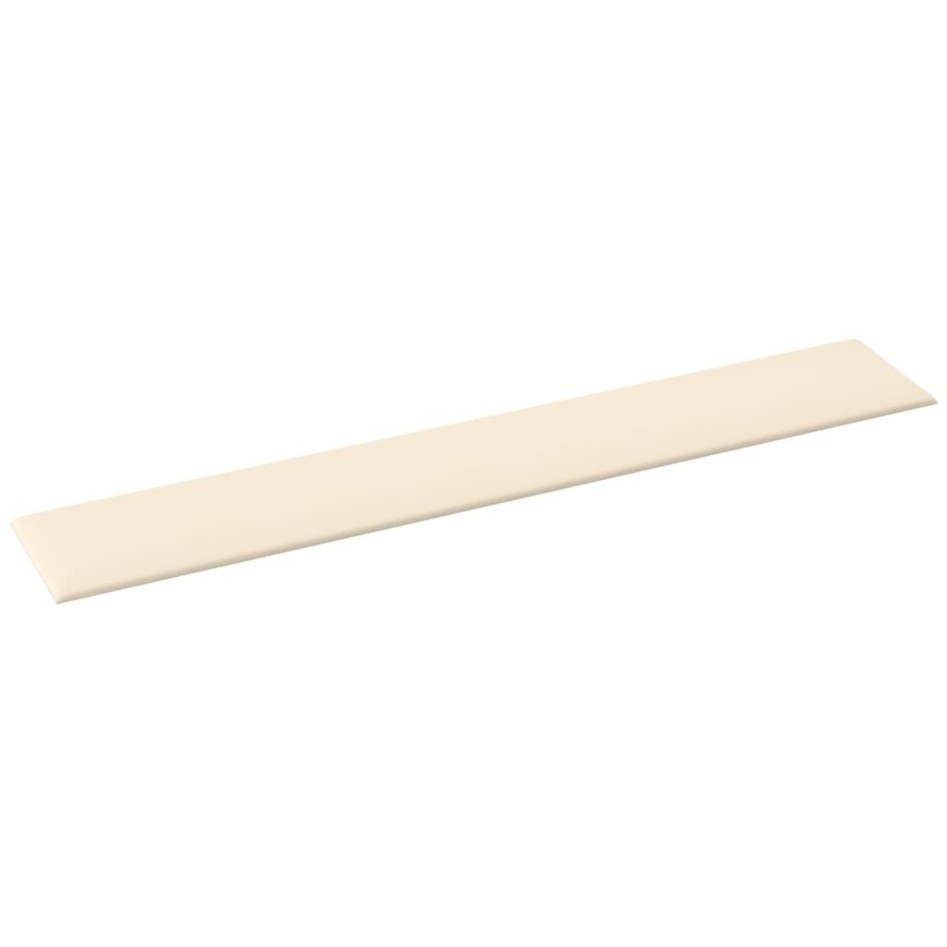 Paneles de pared 12 uds terciopelo color crema 90x15 cm 1,62