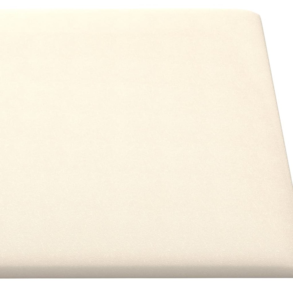 Paneles de pared 12 uds terciopelo color crema 90x15 cm 1,62