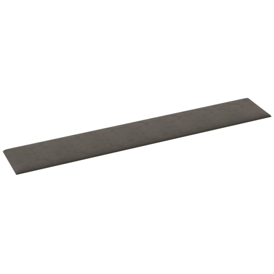 Paneles de pared 12 uds terciopelo gris oscuro 90x15 cm 1,62