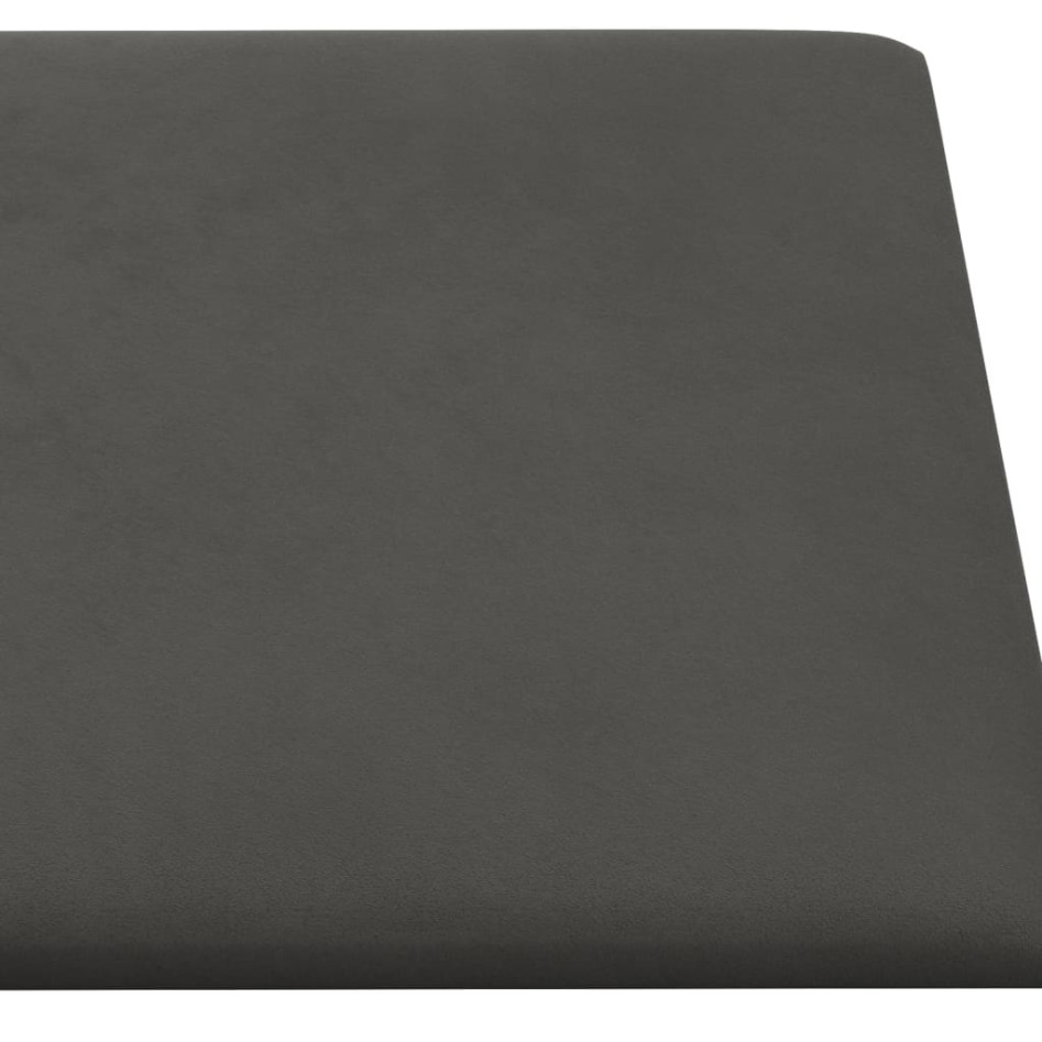 Paneles de pared 12 uds terciopelo gris oscuro 90x15 cm 1,62
