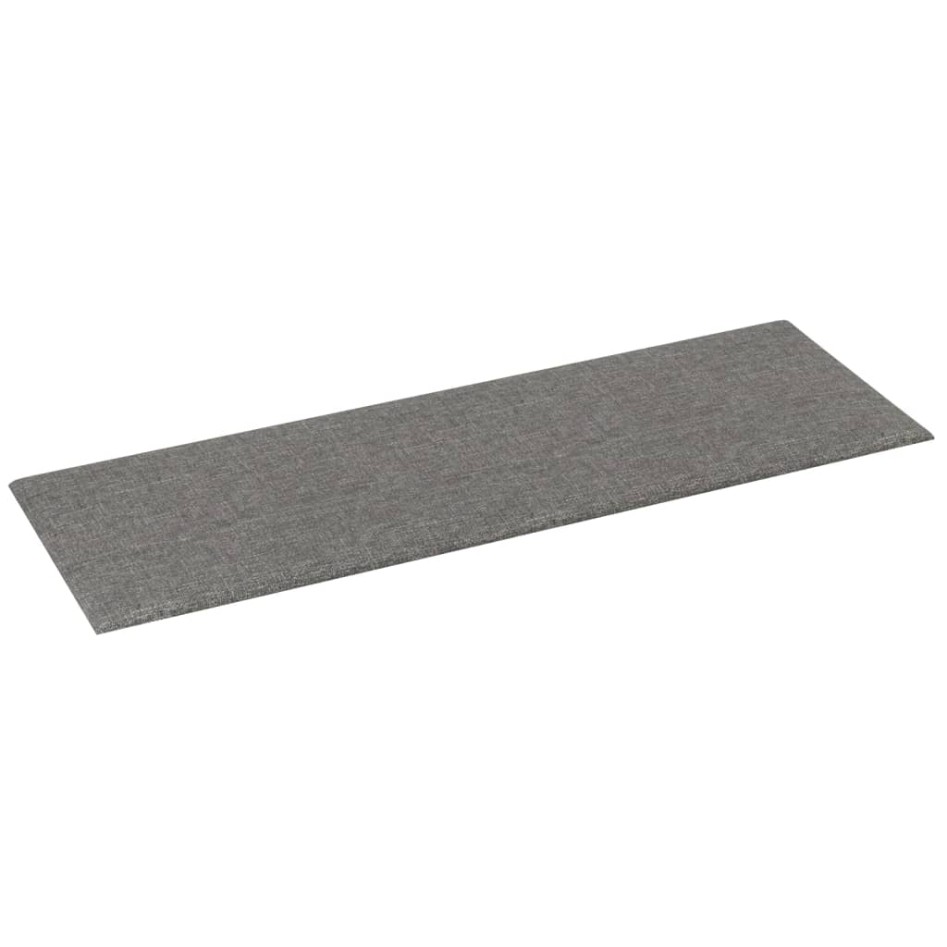 Paneles de pared 12 uds tela gris claro 90x30 cm 3,24