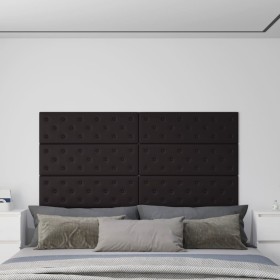 Paneles de pared 12 uds cuero sintético negro 90x30 cm 3,24