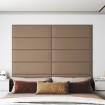 Paneles pared 12 uds cuero sintético capuchino 90x30 cm 3,24 m²