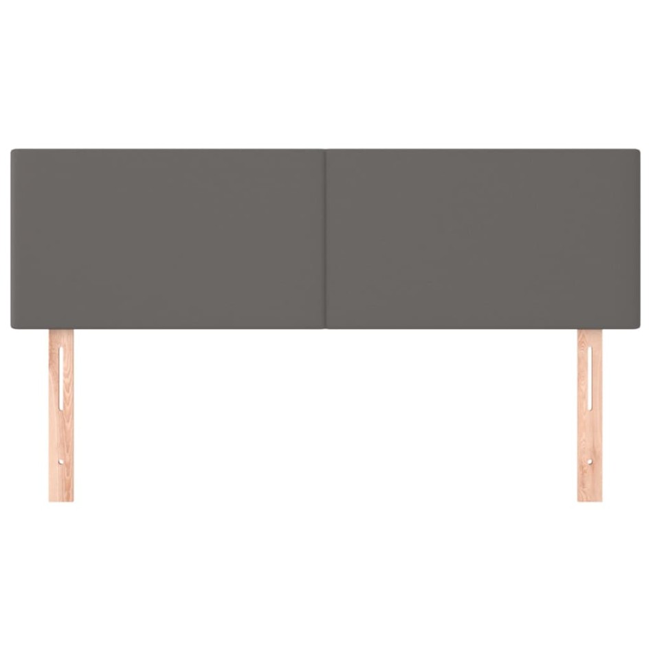 Cabeceros 2 unidades cuero sintético gris 72x5x78/88