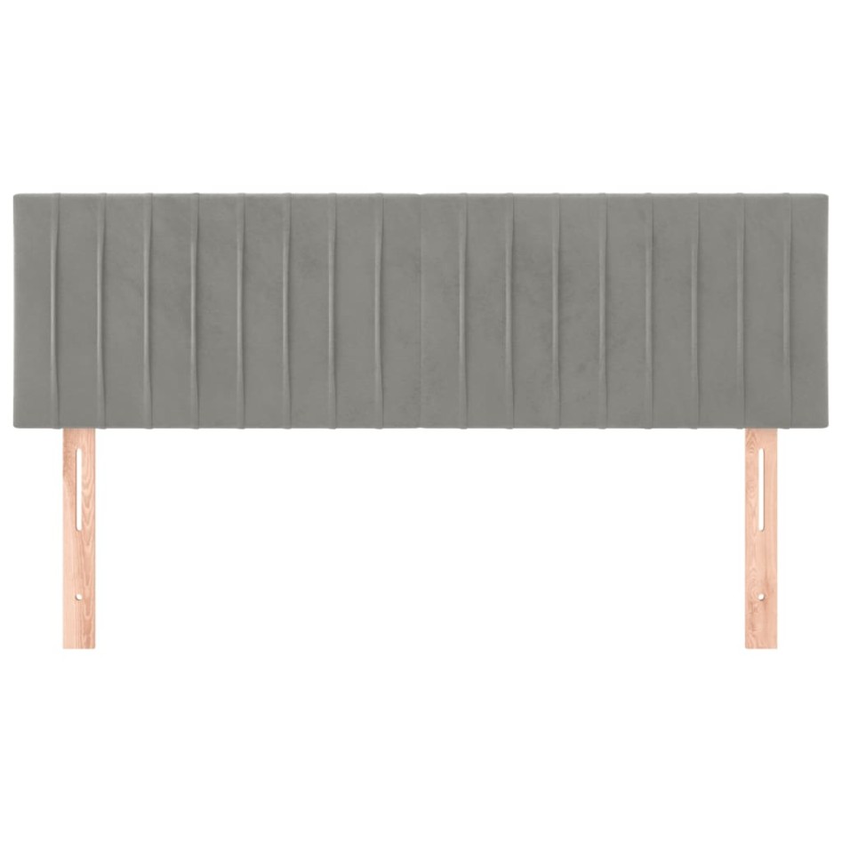 Cabeceros 2 unidades terciopelo gris claro 72x5x78/88