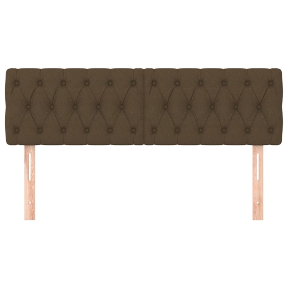 Cabeceros 2 unidades de tela marrón oscuro 80x7x78/88