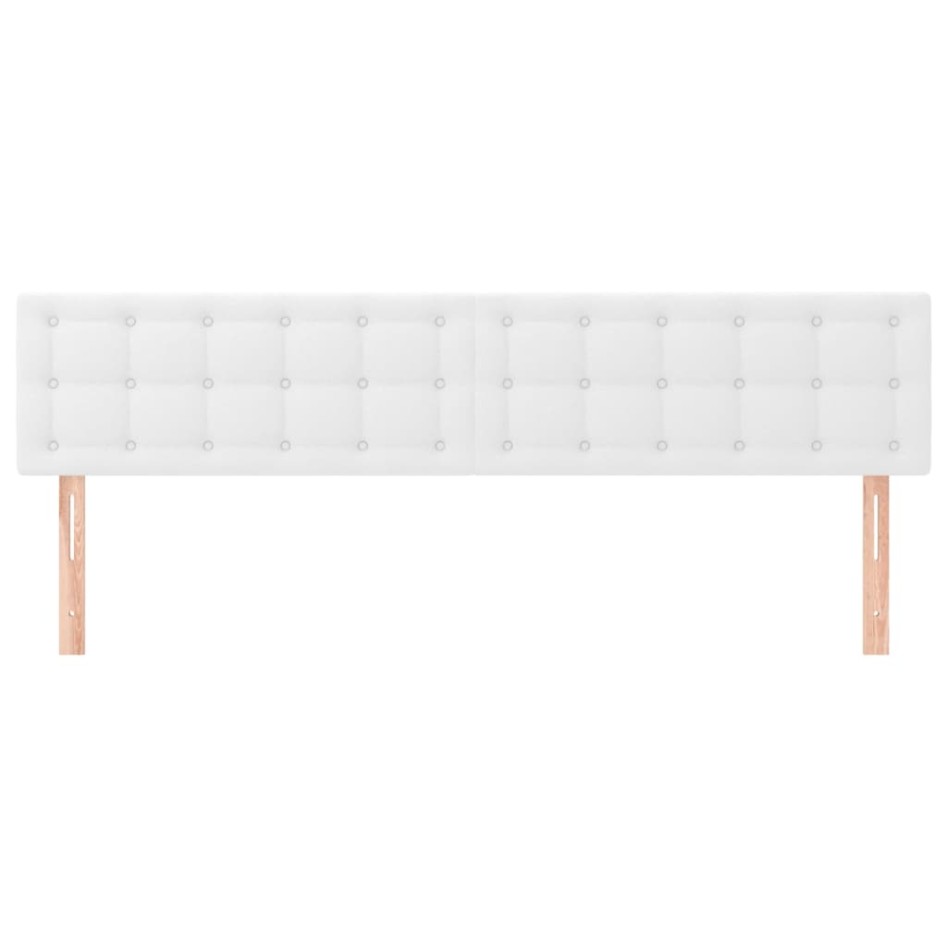 Cabeceros 2 unidades de cuero sintético blanco 80x5x78/88