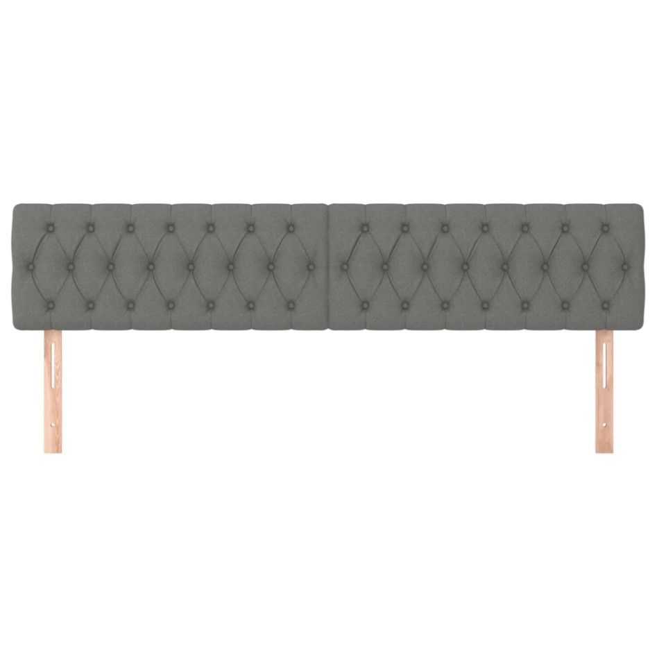 Cabeceros 2 unidades de tela gris oscuro 90x7x78/88