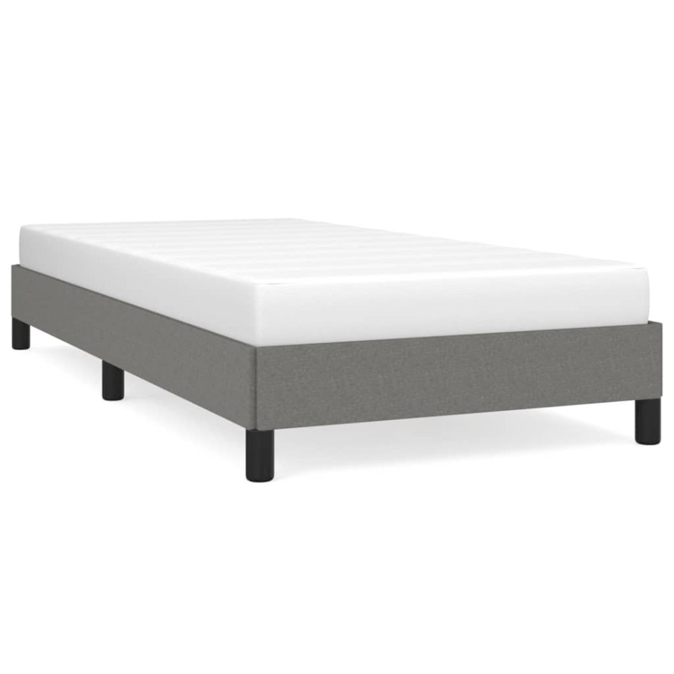 Estructura de cama sin colchón tela gris oscuro 80x200