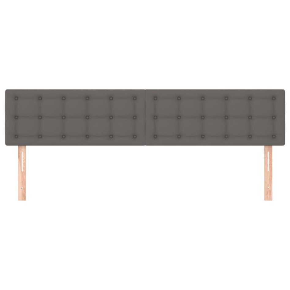 Cabeceros 2 unidades de cuero sintético gris 100x5x78/88