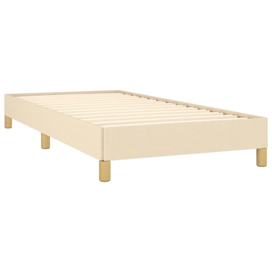 Estructura de cama sin colchón tela crema 90x190