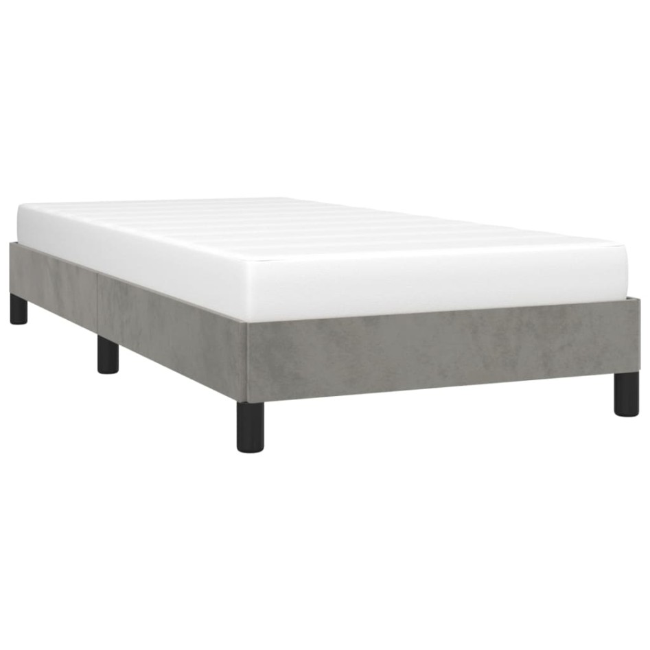 Estructura de cama sin colchón terciopelo gris claro 80x200