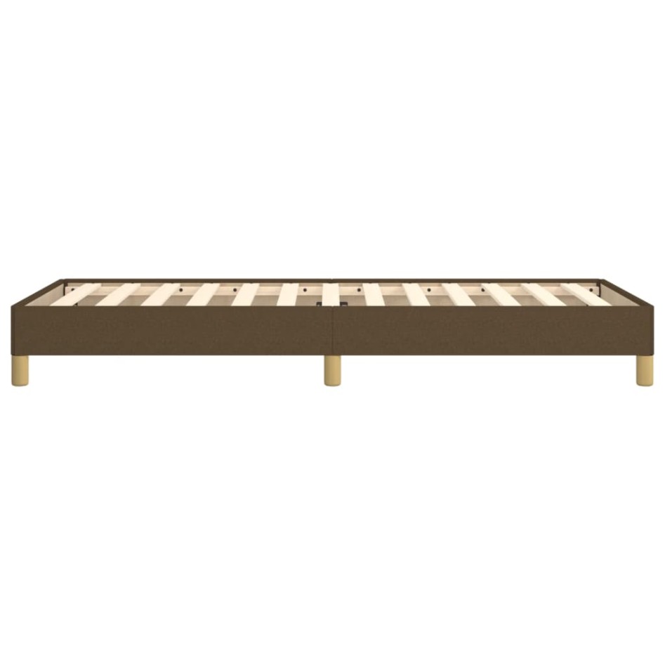 Estructura de cama sin colchón tela marrón oscuro 100x200
