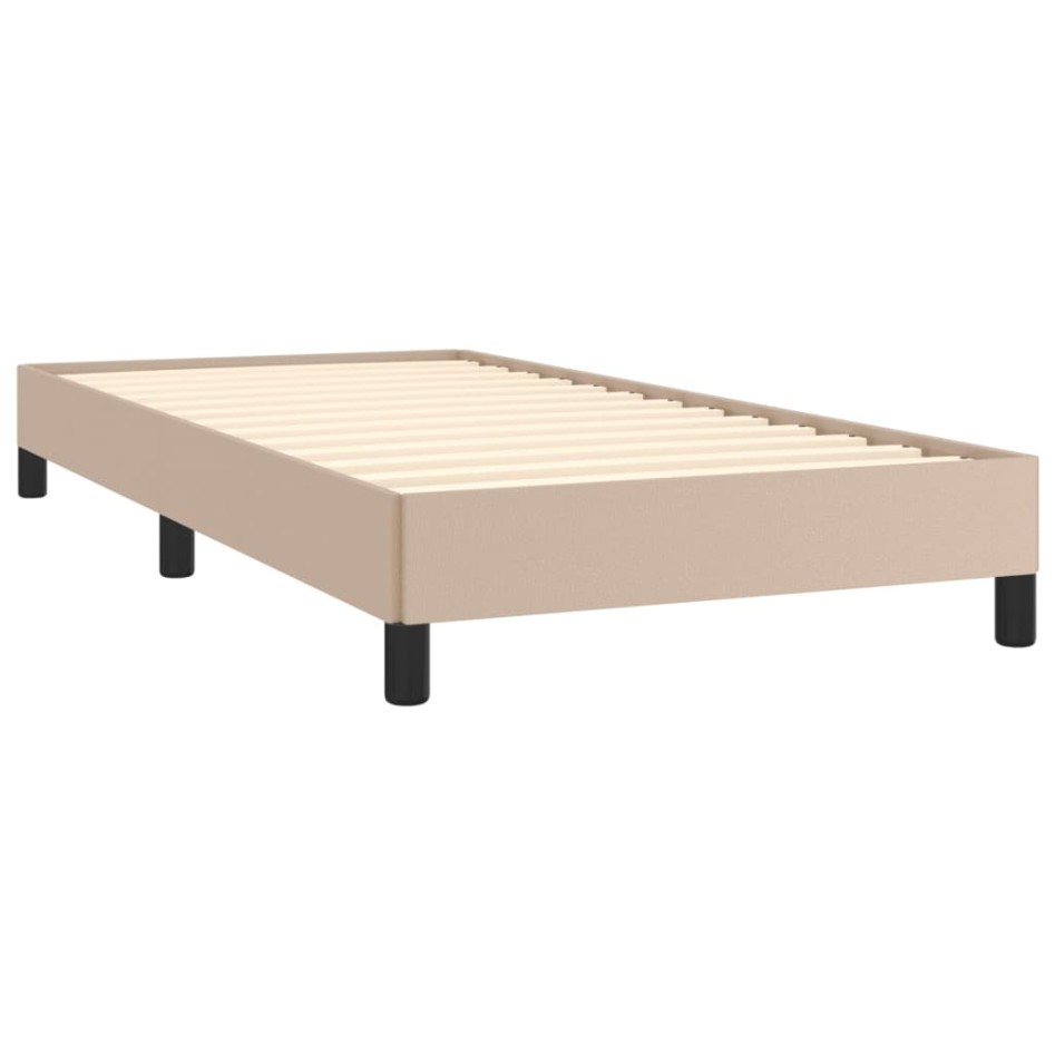 Estructura cama sin colchón cuero sintético capuchino 90x200