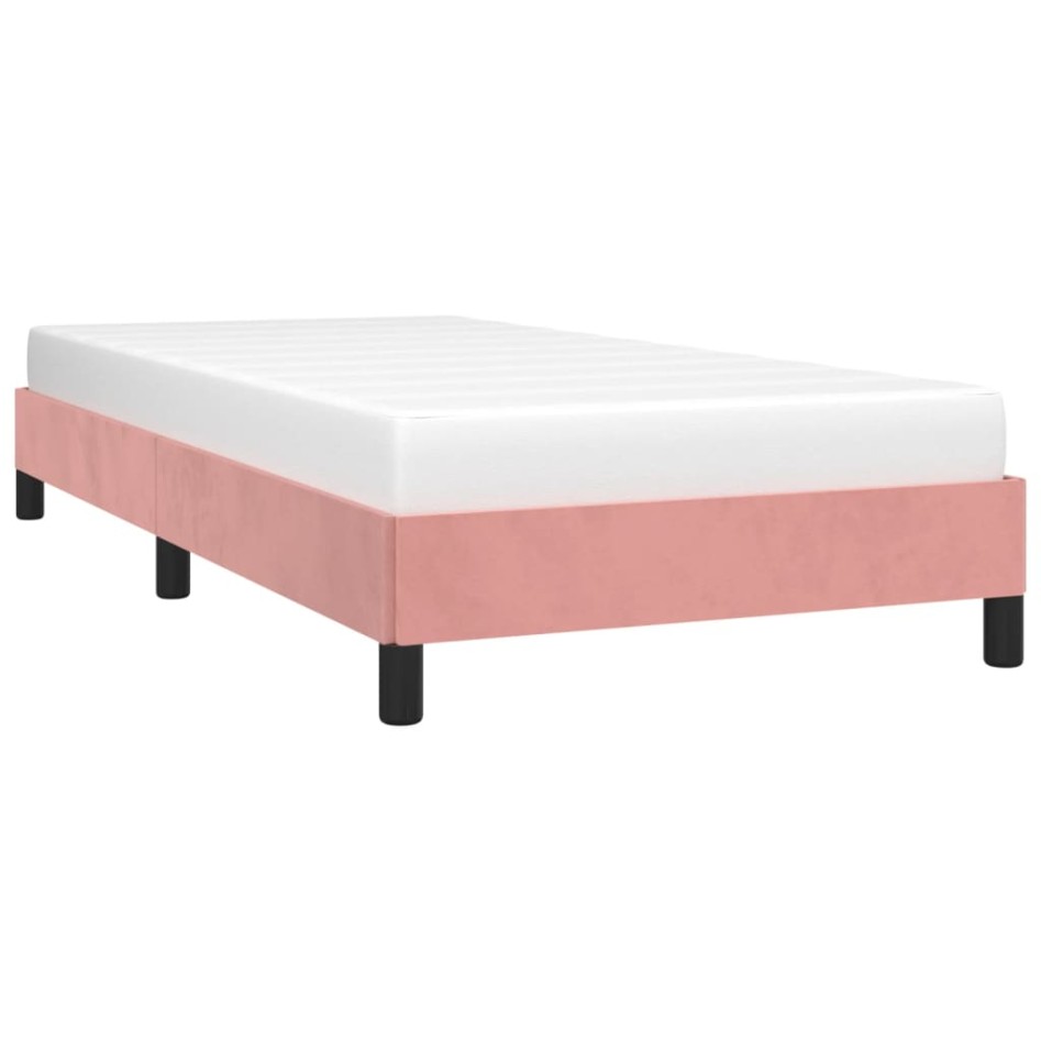 Estructura de cama sin colchón terciopelo rosa 100x200