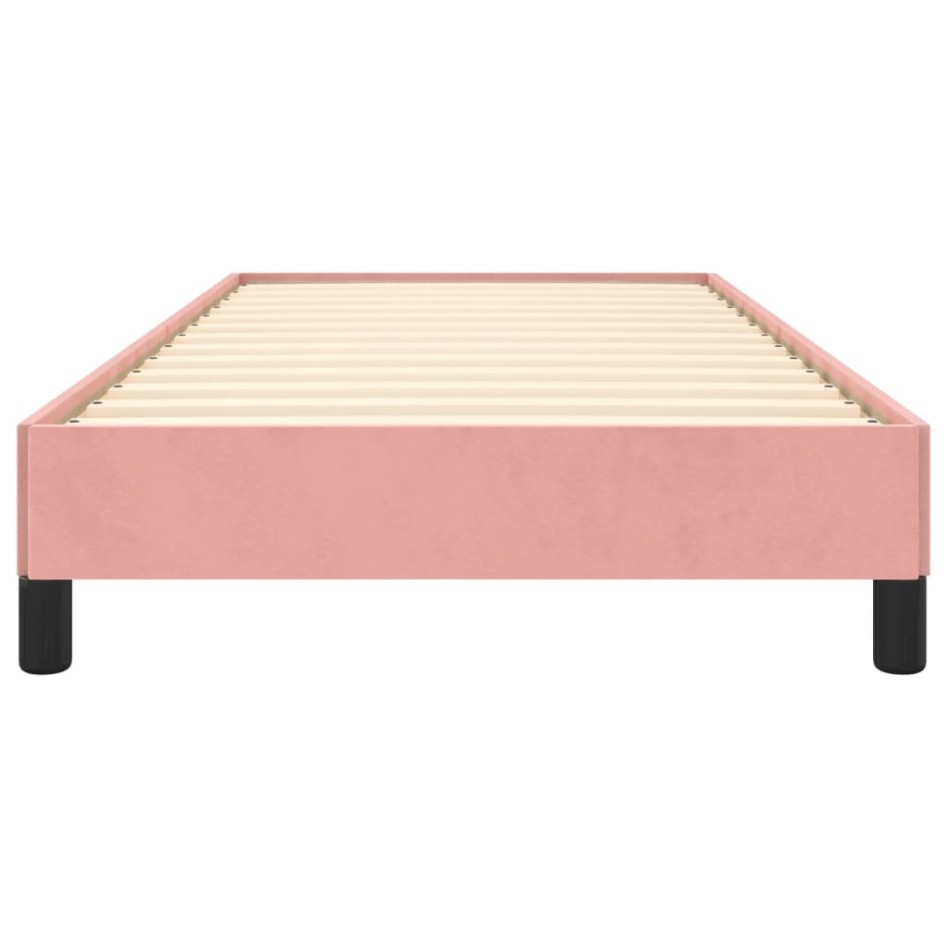 Estructura de cama sin colchón terciopelo rosa 100x200
