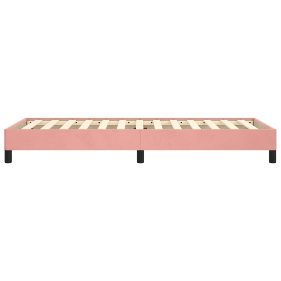 Estructura de cama sin colchón terciopelo rosa 100x200