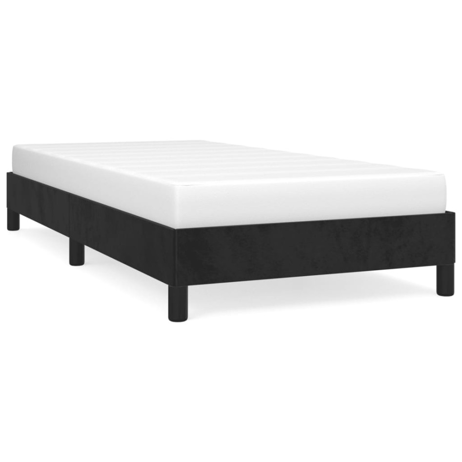 Estructura de cama sin colchón terciopelo negro 80x200