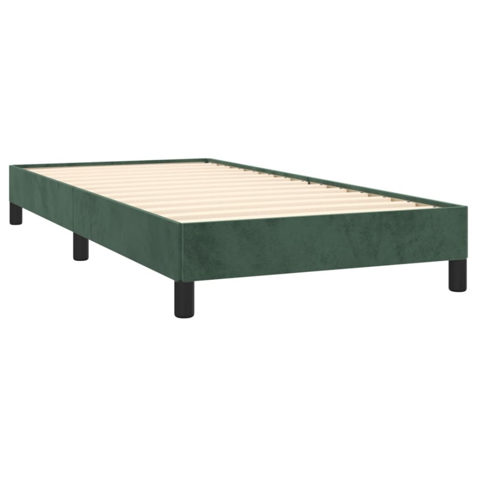 Estructura cama sin colchón terciopelo verde oscuro 100x200