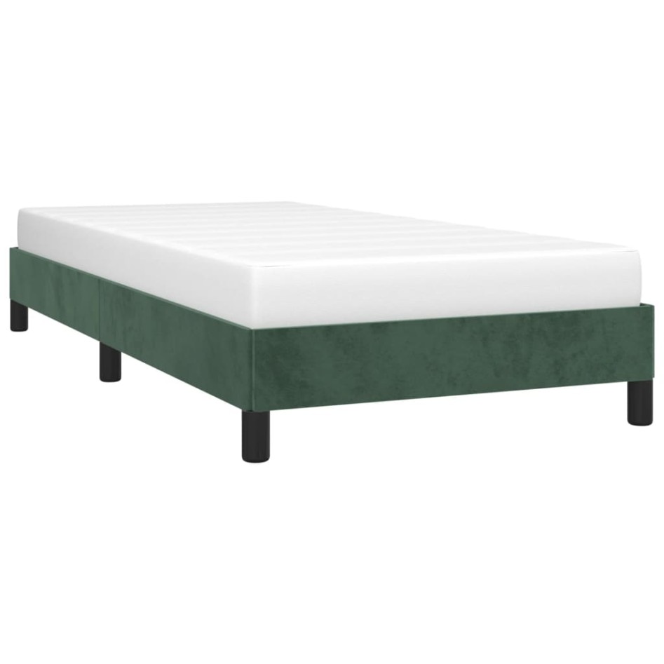 Estructura cama sin colchón terciopelo verde oscuro 100x200