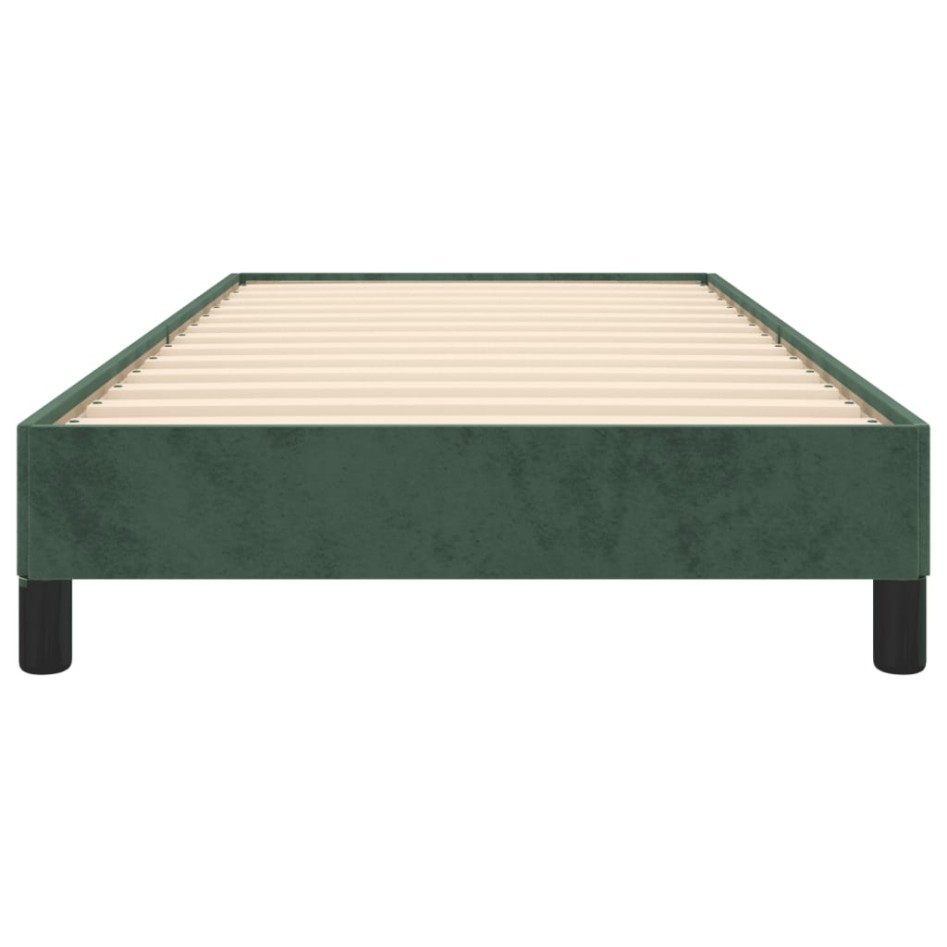 Estructura cama sin colchón terciopelo verde oscuro 100x200