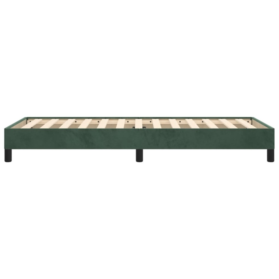 Estructura cama sin colchón terciopelo verde oscuro 100x200