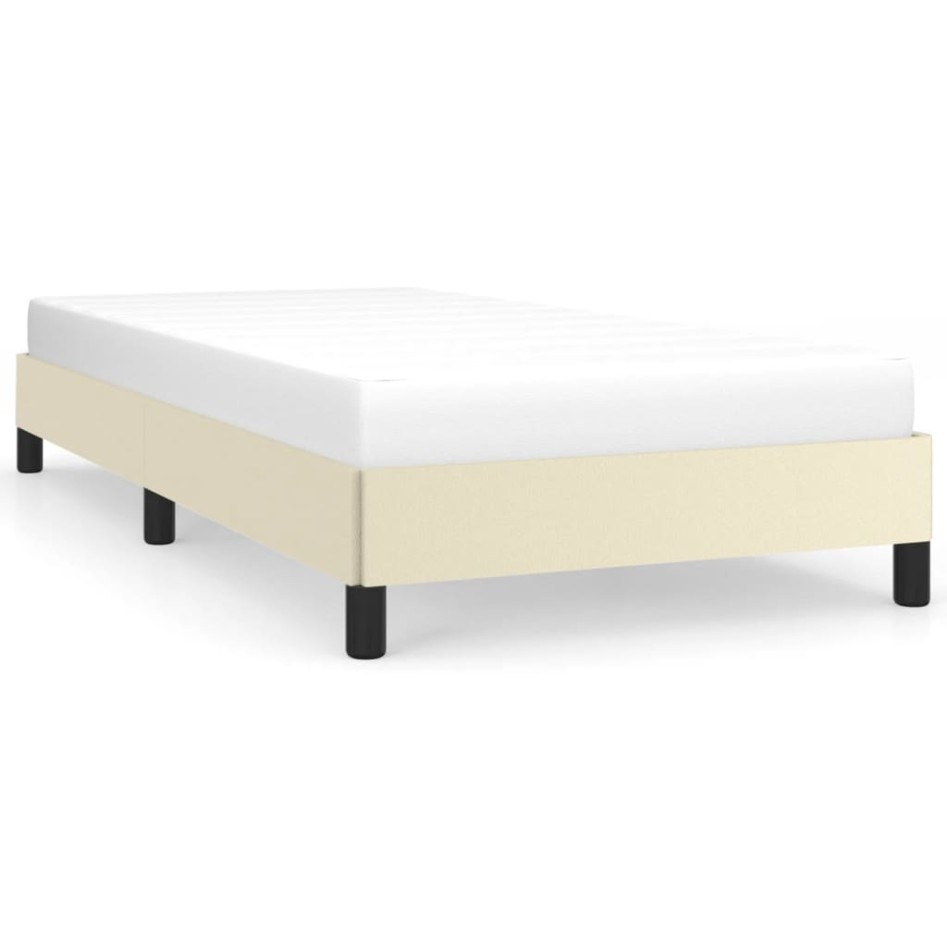Estructura de cama sin colchón cuero sintético crema 80x200