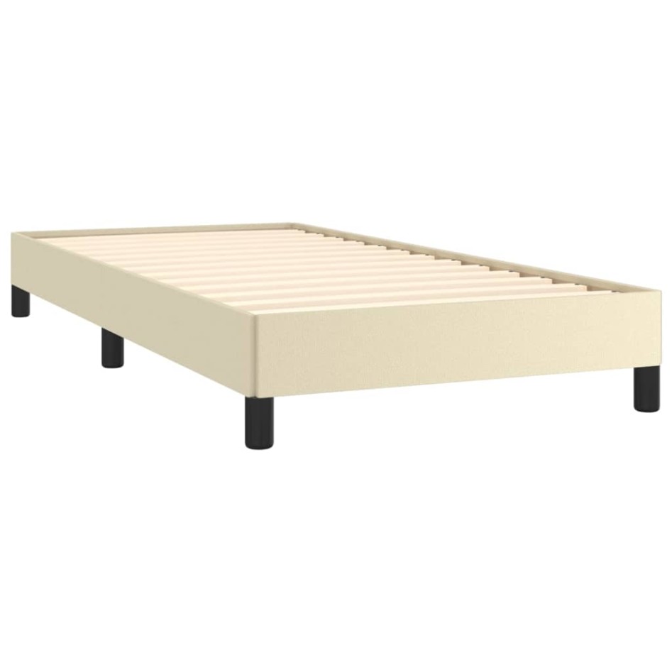 Estructura de cama sin colchón cuero sintético crema 80x200