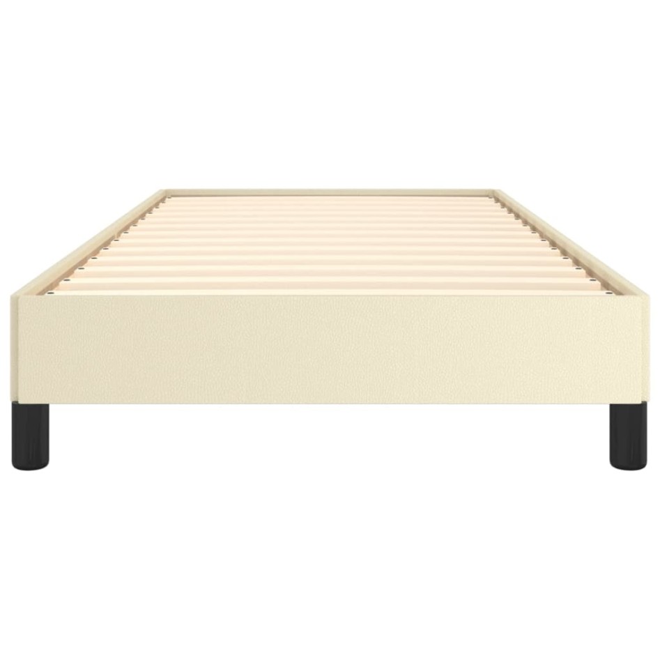 Estructura de cama sin colchón cuero sintético crema 80x200