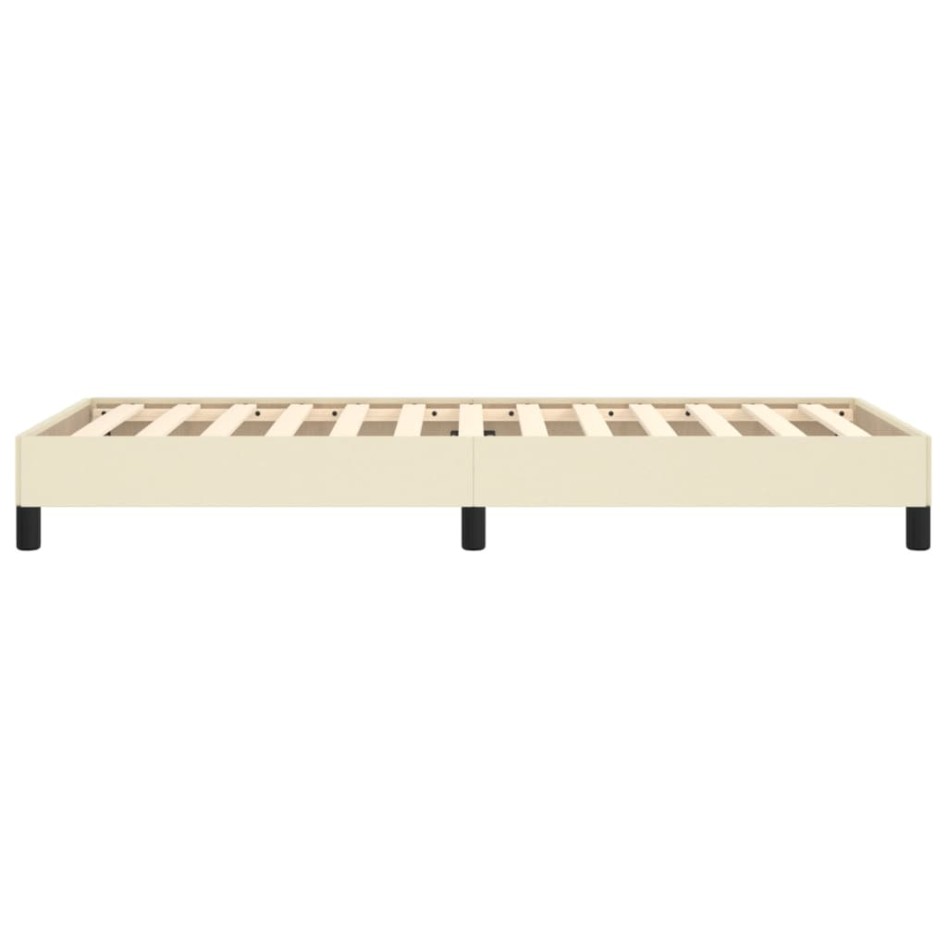 Estructura de cama sin colchón cuero sintético crema 80x200