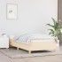 Estructura de cama sin colchón tela crema 90x200