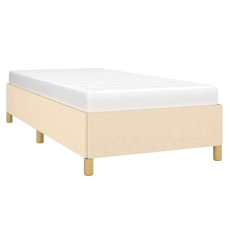 Estructura de cama sin colchón tela crema 90x200