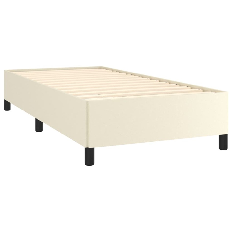 Estructura de cama sin colchón cuero sintético crema 100x200