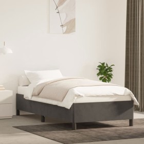 Estructura de cama sin colchón terciopelo gris oscuro 80x200