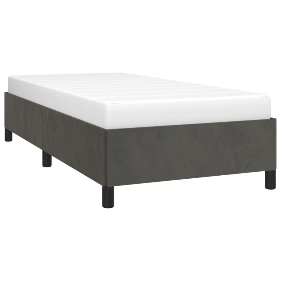 Estructura de cama sin colchón terciopelo gris oscuro 80x200