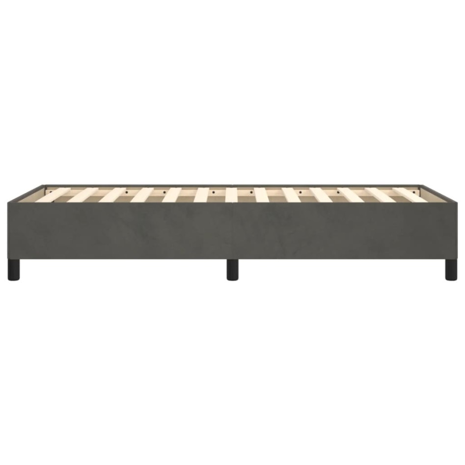 Estructura de cama sin colchón terciopelo gris oscuro 80x200
