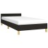 Estructura de cama sin colchón tela negro 100x200