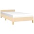 Estructura de cama con cabecero sin colchón tela crema