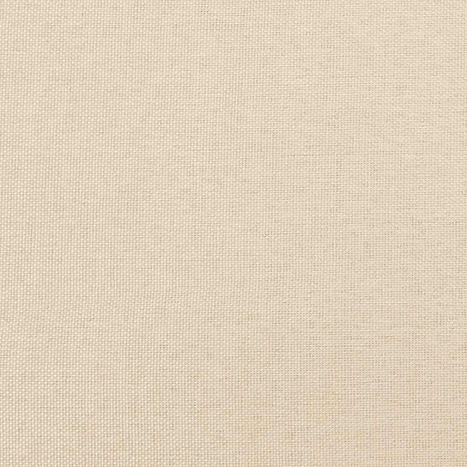 Estructura de cama con cabecero sin colchón tela crema