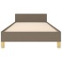 Estructura de cama con cabecero sin colchón tela taupe