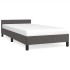 Estructura de cama con cabecero sin colchón gris 80x200