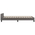 Estructura de cama con cabecero sin colchón gris 80x200