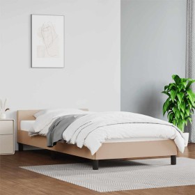 Estructura de cama con cabecero sin colchón capuchino 90x190