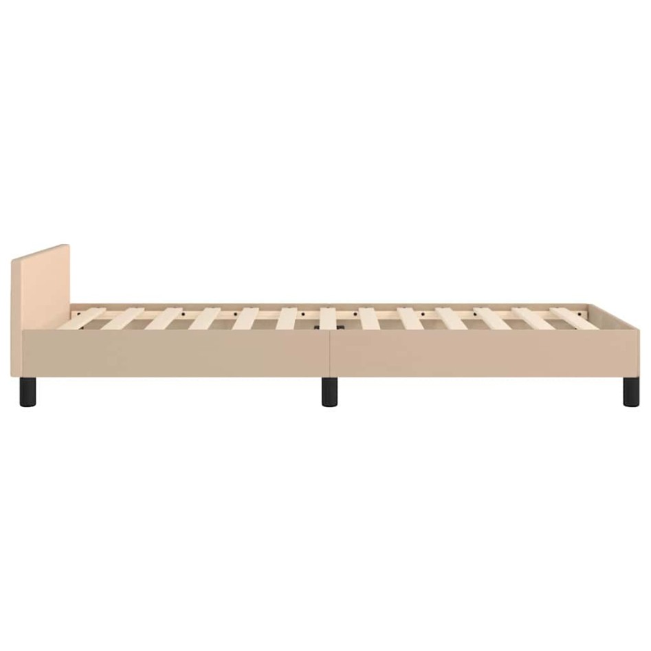 Estructura de cama con cabecero sin colchón capuchino 90x190