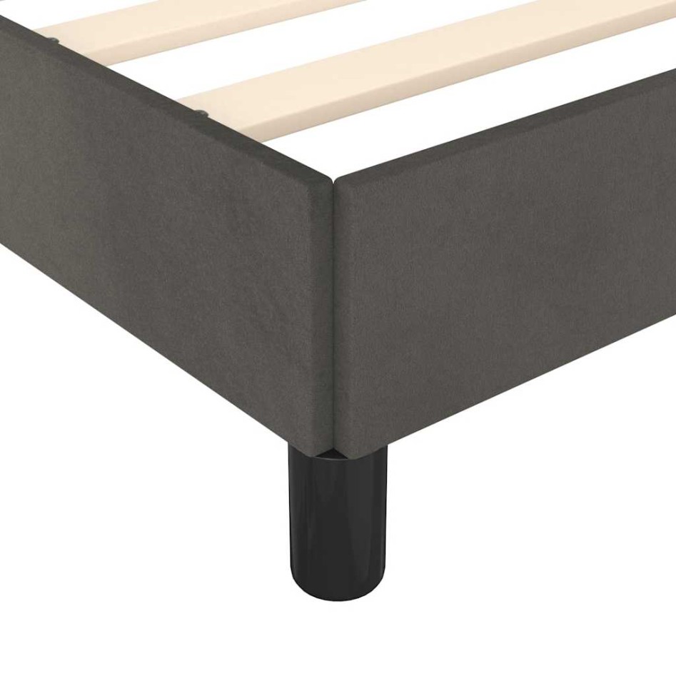 Estructura de cama sin colchón terciopelo gris oscuro 80x200
