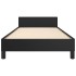 Estructura de cama con cabecero sin colchón negro 100x200